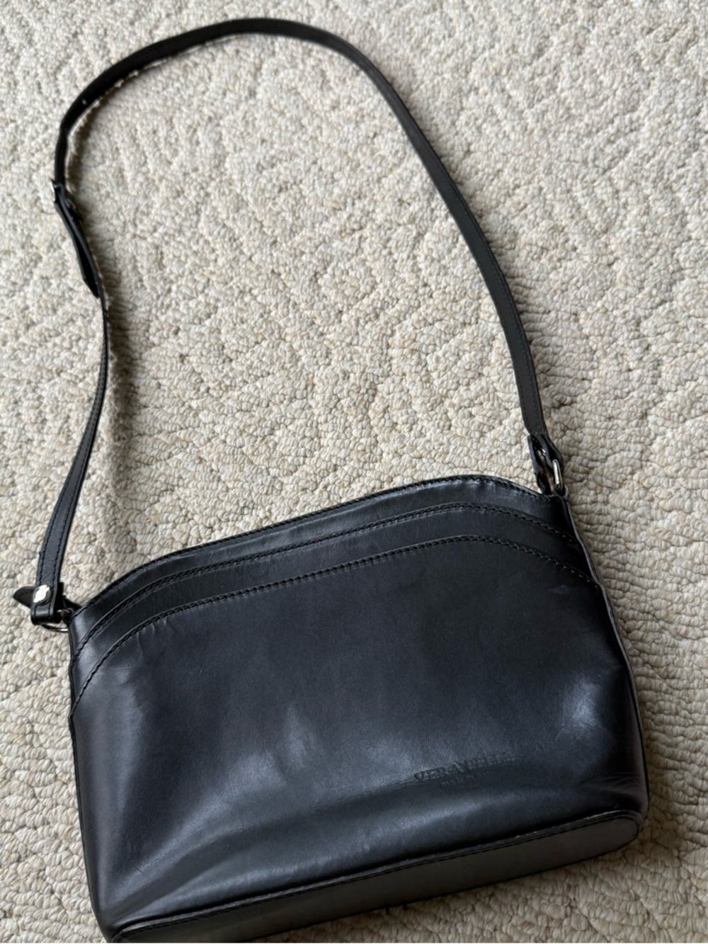 Vera Pelle Black Leather Shoulder Bag
